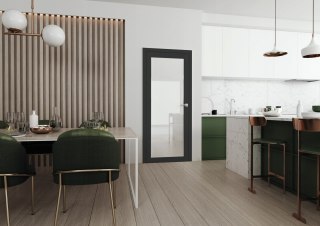 Drzwi Szklane Bezprzylgowe LOFT 60 z Ościeżnicą Regulowaną Szyba Mleczna