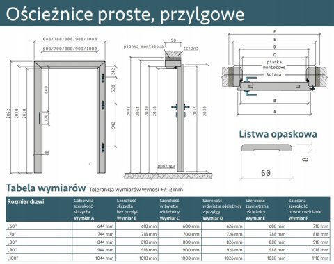 Drzwi Łazienkowe z Ościeżnicą Credis Dąb Wiosenny