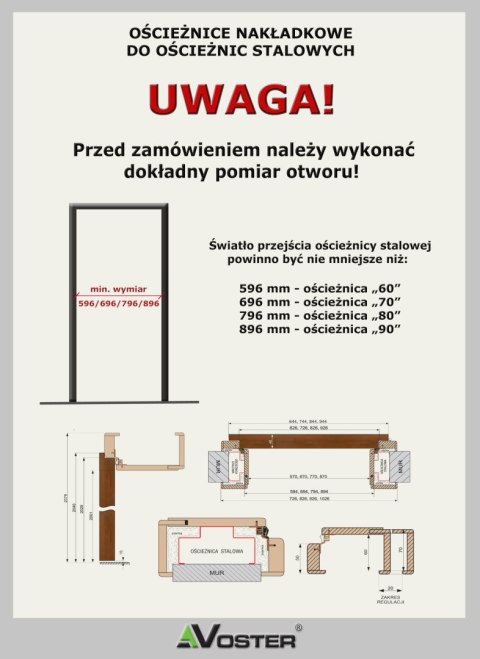 Ościeżnica Nakładkowa na Stalową Futrynę Rozmiary Voster