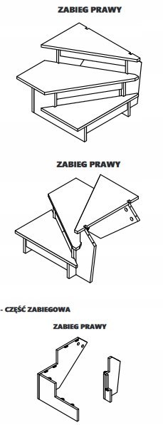 Schody Drewniane Dębowe Zabiegowe Prawe INOX