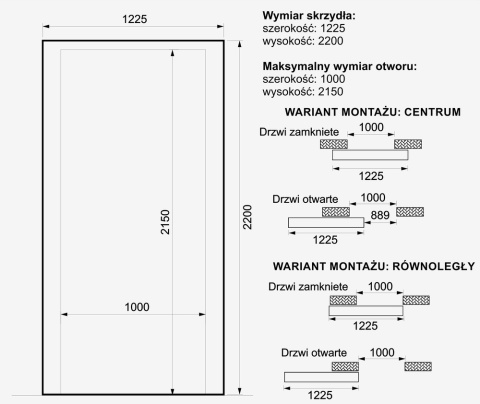 Drzwi Przesuwne Magic Ukryty System Szklane w ramie BEZ WZORU