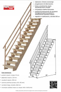Schody MP MAX Zębinowe Proste z pełnymi podstopnicami Sosnowe