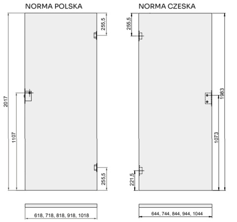 Drzwi Kampo Czarna Szyba Kolory Bezprzylgowe lub Przylgowe