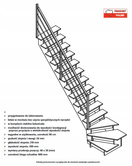 Schody Drewniane Zabiegowe Lewe Bukowe Poręcz Drewniana