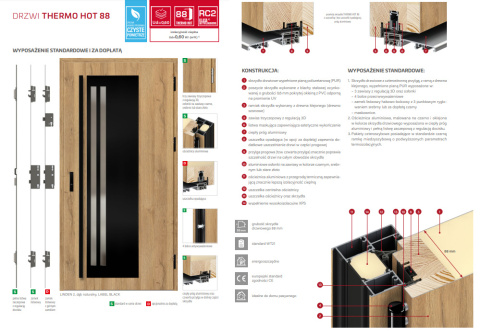 Drzwi zewnętrzne Langen 1 Thermo Erkado Ud=0,67-0,99 Warianty
