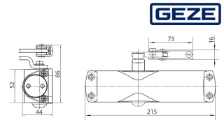 Samozamykacz GEZE-1000 + ramię standard 60kg Biały