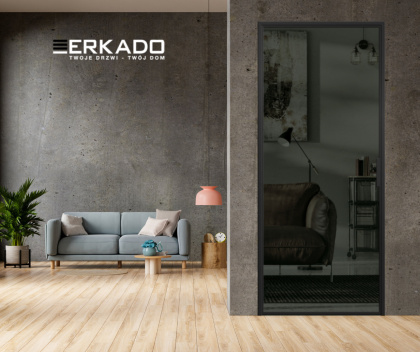 Drzwi Erkado Loft Steel BASIC 1 Czarna Rama 1000x2080 Różne Szklenia lub NA WYMIAR