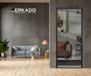 Drzwi Erkado Loft Steel BASIC 1 Czarna Rama 800x2080 Różne Szklenia lub NA WYMIAR