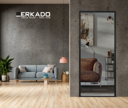 Drzwi Erkado Loft Steel BASIC 1 Czarna Rama 800x2080 Różne Szklenia lub NA WYMIAR