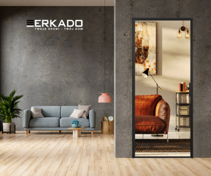 Drzwi Erkado Loft Steel BASIC 1 Czarna Rama 900x2080 Różne Szklenia lub NA WYMIAR