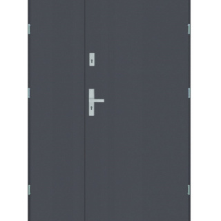Drzwi Zewnętrzne Dwuskrzydłowe Antracyt 140 cm