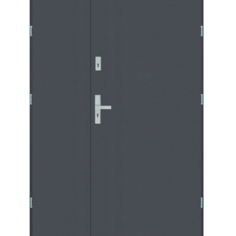 Drzwi Zewnętrzne Dwuskrzydłowe Antracyt 140 cm