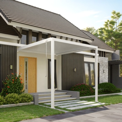 Pergola GERDA BIAŁA z montażem do ściany (2 słupki) 3 m x 4m PREMIUM OD RĘKI
