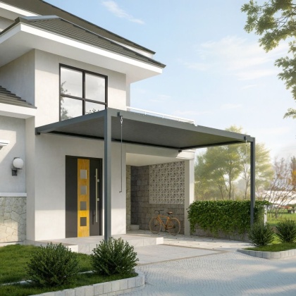 Pergola GERDA ANTRACYT z montażem do ściany (2 słupki) 4 m x 3m PREMIUM OD RĘKI