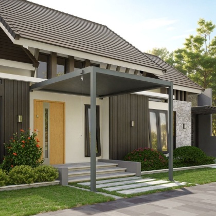 Pergola GERDA ANTRACYT z montażem do ściany (2 słupki) 3 m x 4m PREMIUM OD RĘKI