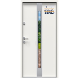 Drzwi Zewnętrzne GERDA TEMPO 75mm SELECT Milano 9 INOX Białe LUSTRO Szybka Realizacja