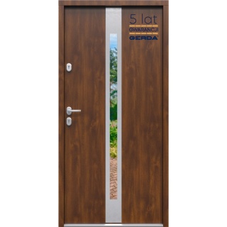 Drzwi Zewnętrzne GERDA TEMPO 75mm SELECT Milano 9 INOX Dąb Szlachetny LUSTRO Szybka Realizacja