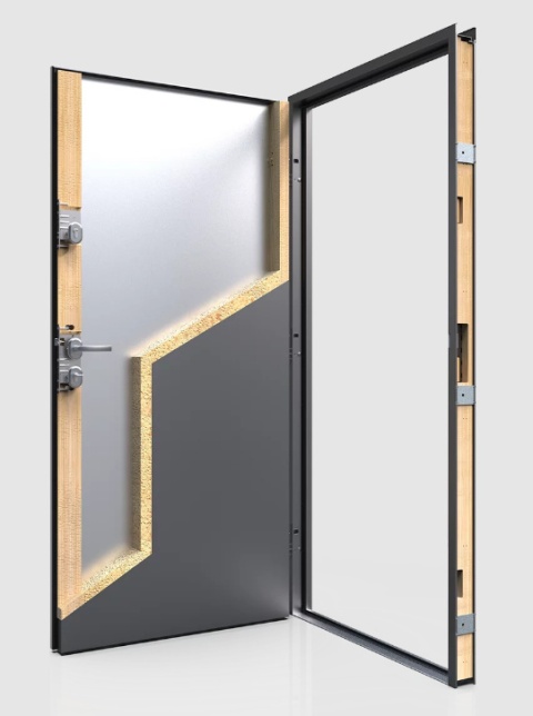 Drzwi Zewnętrzne GERDA TEMPO Hanover 5 INOX 75mm SELECT Dąb Szlechatny LUSTRO Szybka Realizacja
