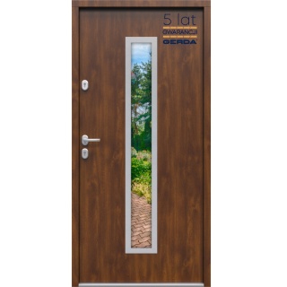 Drzwi Zewnętrzne GERDA TEMPO Hanover 5 INOX 75mm SELECT Dąb Szlechatny LUSTRO Szybka Realizacja