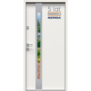 Drzwi Zewnętrzne GERDA TEMPO Milano 8 INOX 75mm SELECT Białe LUSTRO Szybka Realizacja