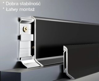 Listwa przypodłogowa aluminiowa czarna RAL 9005 1 sztuka