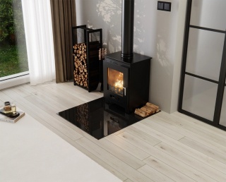 SZKŁO POD KOMINEK HARTOWANE FLOAT PROSTOKĄT CZARNE 50 x 100 cm