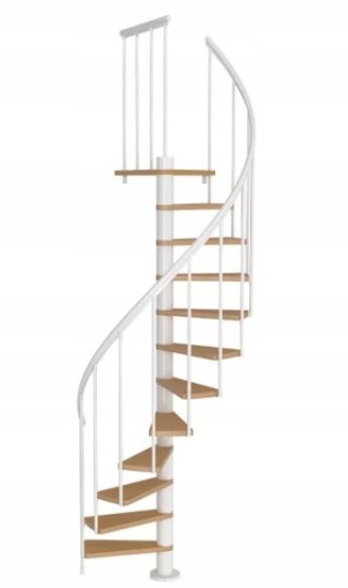 Schody Spiralne Calgary Białe-Buk Kręcone 120 cm
