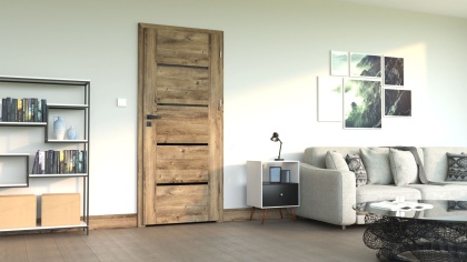 Drzwi Wewnętrzne Moderna Dąb Wiosenny Pokojowe z Ościeżnicą10-14 OUTLET