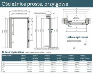 Drzwi Wewnętrzne Moderna Dąb Wiosenny Pokojowe z Ościeżnicą10-14 OUTLET