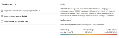 Drzwi Zewnętrzne Gerda Premium Aspen 2B Antywłamaniowe RC3 Zestaw z pochwytem