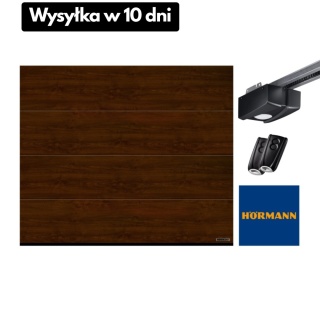 Brama 2500 x 2125 IsoMatic Garażowa Segmentowa Hormann z napędem Dark Oak "L"