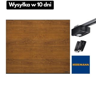 Brama 2500 x 2125 IsoMatic Garażowa Segmentowa Hormann z napędem Złoty Dąb "L"