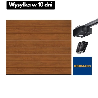 Brama 2500 x 2125 IsoMatic Garażowa Segmentowa Hormann z napędem Złoty Dąb "M"
