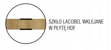 Drzwi Moderno Dąb Bawaria 80cm Prawe Lacobel Przylgowe OUTLET