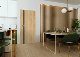 Drzwi Moderno Dąb Bawaria 80cm Prawe Lacobel Przylgowe OUTLET