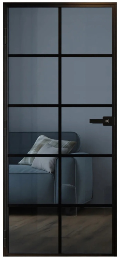 Drzwi Aluminiowe Float 8 pól Slim Loft Komplet z Ościeżnica Szyba Grafit