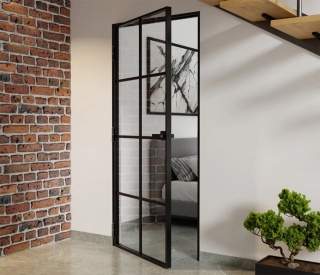 Drzwi Aluminiowe Float 8 pól Slim Loft Komplet z Ościeżnica Szyba Przeźroczysta
