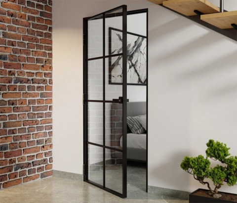Drzwi Aluminiowe Float 8 pól Slim Loft Komplet z Ościeżnica Szyba Przeźroczysta