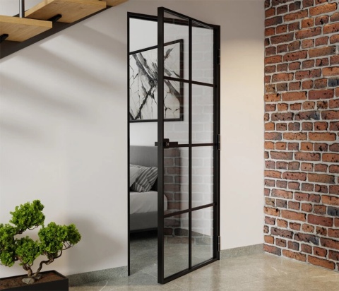 Drzwi Aluminiowe Float 8 pól Slim Loft Komplet z Ościeżnica Szyba Przeźroczysta