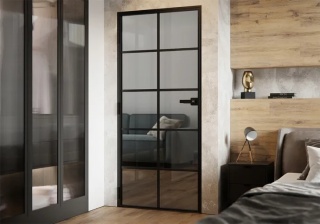 Drzwi Aluminiowe Float 8 pól Slim Loft Komplet z Ościeżnica Szyba Przeźroczysta