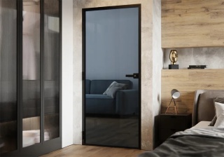 Drzwi Aluminiowe Float Slim Loft Komplet z Ościeżnica Szyba Grafit Bez Wzoru