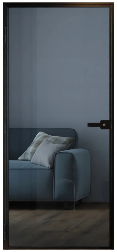 Drzwi Aluminiowe Float Slim Loft Komplet z Ościeżnica Szyba Grafit Bez Wzoru