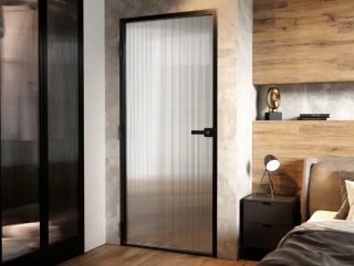 Drzwi Aluminiowe Float Slim Loft Komplet z Ościeżnica Szyba Flutez Bez Wzoru