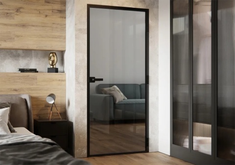 Drzwi Aluminiowe Float Slim Loft Komplet z Ościeżnica Szyba Przeźroczysta Bez Wzoru