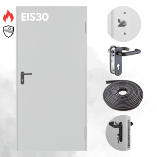 Drzwi Przeciwpożarowe Dymoszczelne EIS30 Padilla Szare RAL 7035 PPOŻ 80 cm