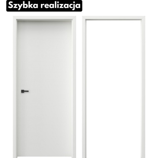 Drzwi Wewnętrzne Porta Trim Soft Typ P Przylgowe BIałe Komplet z Ościeżnicą