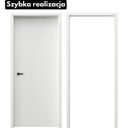 Drzwi Wewnętrzne Porta Trim Soft Typ P Przylgowe BIałe Komplet z Ościeżnicą