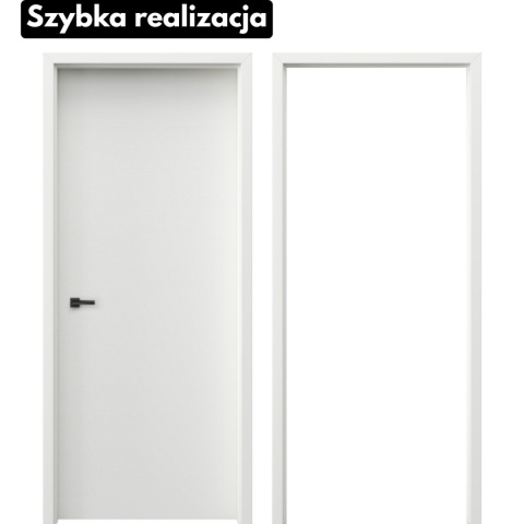 Drzwi Wewnętrzne Porta Trim Soft Typ P Przylgowe BIałe Komplet z Ościeżnicą