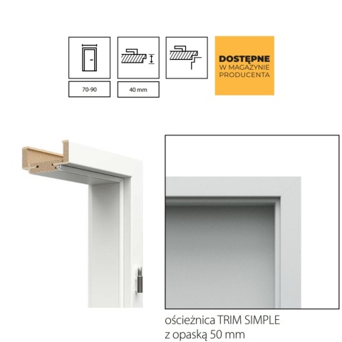 Drzwi Wewnętrzne Porta Trim Soft Typ P Przylgowe Dąb Catania Zestaw z Ościeżnią