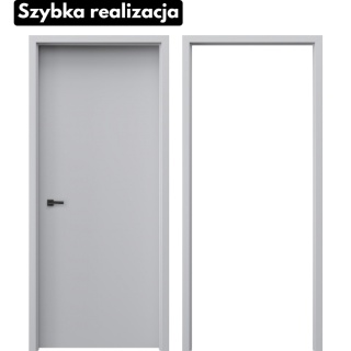 Drzwi Wewnętrzne Porta Trim Soft Typ P Przylgowe Szare Komplet z Ościeżnicą